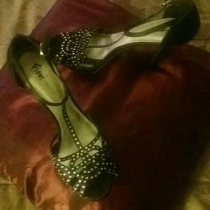 black studded heels